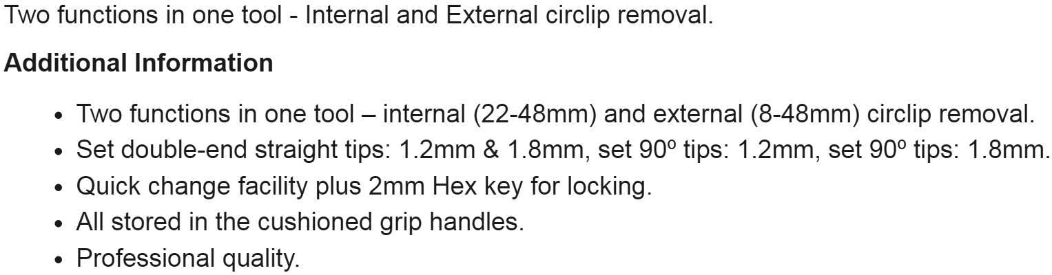 פלייר אוניברסלי לטבעות קפיציות LASER TOOLS 5733